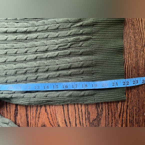 St Johns Bay Y2K Cable Knit Sweater Womens Sz. S Crew Neck Olive Pullover NWOT - Picture 5 of 5